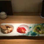 鳥恵 - レバーパテ、デリシャストマト、野菜のテリーヌ