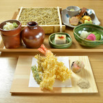 Edo soba and Japanese Side Dishes / Tempura lunch [Miyabi]