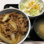 吉野家 - 牛丼並つゆだくサラダ味噌汁セット