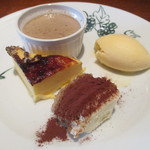 エノテカ・オルモ・デル・カウカソ - ティラミス、カタラーナ、バニラアイス、エスプレッソのパンナコッタ
