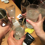 肉匠 迎賓館 - Eさん合流で再びカンパーイ（ちょいブレた^^;）