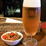 なかむら屋 - まずはマスターズドリーム　￥６００（税込） チャームは揚げパスタ＆ドライフルーツ