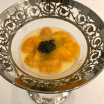 Grand rocher - 4皿目 「北海道産生うにのババロア メロンピューレキャビア乗せ」