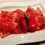 代官山焼肉 kintan - 和牛赤身肉の3種盛りセット