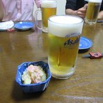 亀善 - 生ビール＆お通し2017.04.17