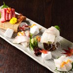 Seitennotsuki - 『旬魚のお造り三種盛り』　新鮮な旬魚のお刺身は日替わりでご用意しております。