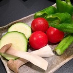 とら 七輪焼き - 焼野菜盛り合わせ 