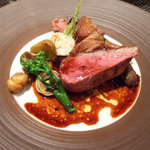 レストラン バカール - ビュルゴー家・シャラン鴨 胸身と腿肉のロースト 黒トリュフのソース