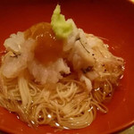 蓮 - 鱧素麺。かなり手間がかかる為、混んでいると難しいかもしれないが予約の際にリクエストしてみては？