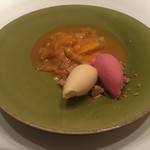 エクアトゥール - ★7宮崎マンゴークレープシュゼット　ざくろとバニラのアイス