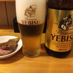 麺庵ちとせ - エビス中瓶　＠600円（税込）