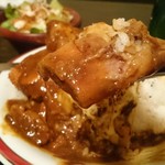 カレー屋アカマル - 2017/4  黒豚ヒレカツの牛すじカレー￥1380(税込)炙りチーズ￥100(税込)ご飯大盛り￥100(税込)