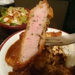 カレー屋アカマル - 2017/4   黒豚ヒレカツの牛すじカレー￥1380(税込)炙りチーズ￥100(税込)ご飯大盛り￥100(税込)