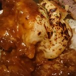 カレー屋アカマル - 2017/4   黒豚ヒレカツの牛すじカレー￥1380(税込)炙りチーズ￥100(税込)ご飯大盛り￥100(税込)