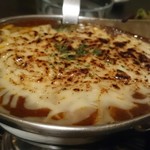 カレー屋アカマル - 2017/4   黒豚ヒレカツの牛すじカレー￥1380(税込)炙りチーズ￥100(税込)ご飯大盛り￥100(税込)