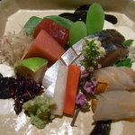 くろぎ - おつくり（鮪･白身雲丹巻･関鯖）（'11/1）