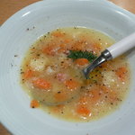とんかつ 志道 - レディース定食の野菜スープ