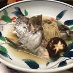 まつや - 地アラの酒蒸し。