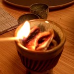 料亭 やまさ旅館 - 甲羅酒にファイヤー！