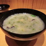 千真野 - 蓮根のすり流し椀（牡蠣・メカブ）