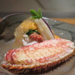 日本料理 幸庵 - 毛蟹、雲丹、生のあおさの加減酢ジュレがけアップ