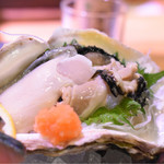 山陰漁酒場 丸善水産  - 岩牡蠣「春香」は、島根県の離島隠岐・海士町の特産品。
            生での出荷は3月〜5月。このタイミングでの出張で良かった♪
            クリーミー♪
            然し乍らこの断面‼︎
            カットしてもらったんですが、エッジ効いてます‼︎
            