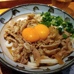 讃岐うどん 野らぼー - 釜肉ぶっかけ＋卵黄のみ