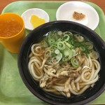 三角茶屋豊吉うどん - ごぼう天、みそおにぎり