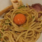 がふうあん - 冷し水戸そば-生卵投入