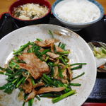 江戸家 - 豚ニラ炒め定食　700円