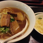 北京家庭菜 - 満腹セットの豚バララーメンのAセット680円