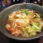 Udon Oyobe - 春野菜と海老饅頭あんかけうどん