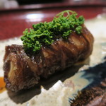 日本料理 晴山 - 29年4月　筍牛肉巻き　花山椒添え