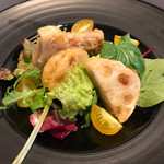 炭焼Bistro 炭香 - サービスでもらってしまった蓮根のはさみ揚げ