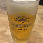 Izuno Ryoushi Baru Otameshiya - せんべろセット ¥1,000 の生ビール