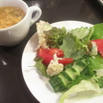 洋食 かわぐち - サラダ、スープのセット