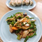 喜楽 - 肉ピーマン炒め＆餃子