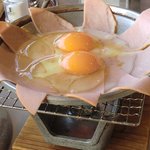 ホテル南海荘 - 2011/01　朝食（ハムエッグもゴージャスに（笑））