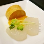 Yuzawa Ni Otani - 刺身蒟蒻と鮟肝の酢味噌掛け