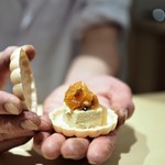 銀座 しのはら - 干し柿とフォアグラの最中