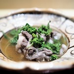 銀座 しのはら - いのししと熊の鍋　花山椒