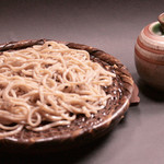 Large plate of raw soba for 2-3 people