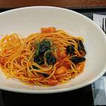 タリーズコーヒー - 料理写真:TULLY'S COFFEE イオンスタイル板橋前野町店 ナスとベーコンのトマトパスタ 税込700円