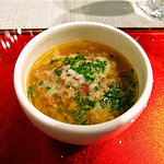 鴨肉のラグーがのった茶碗蒸し