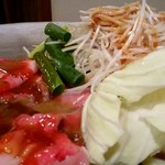 味鉄 - タレ焼き野菜とタレ投入