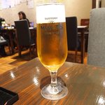 食べ門 - 半参鶏湯＆生ビール 1080円 の生ビール