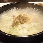 食べ門 - 半参鶏湯＆生ビール 1080円 の半参鶏湯