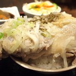 食べ門 - 半参鶏湯＆生ビール 1080円 の半参鶏湯