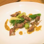 ラカンデラ - 長野県産アスパラガスとホタルイカ、コンテチーズ