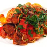 ボッテガビオラ - カポナータ風トマトと揚げなすの煮込みソーススパゲッティ